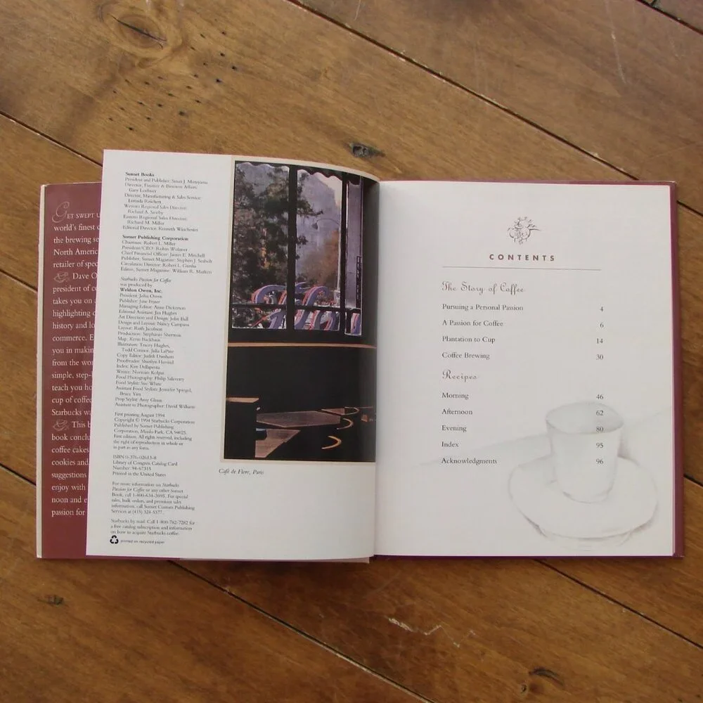 Starbucks Passion For Coffee Cookbook Hardcover with DJ Collectible 1st Printing - Picture 3 of 11